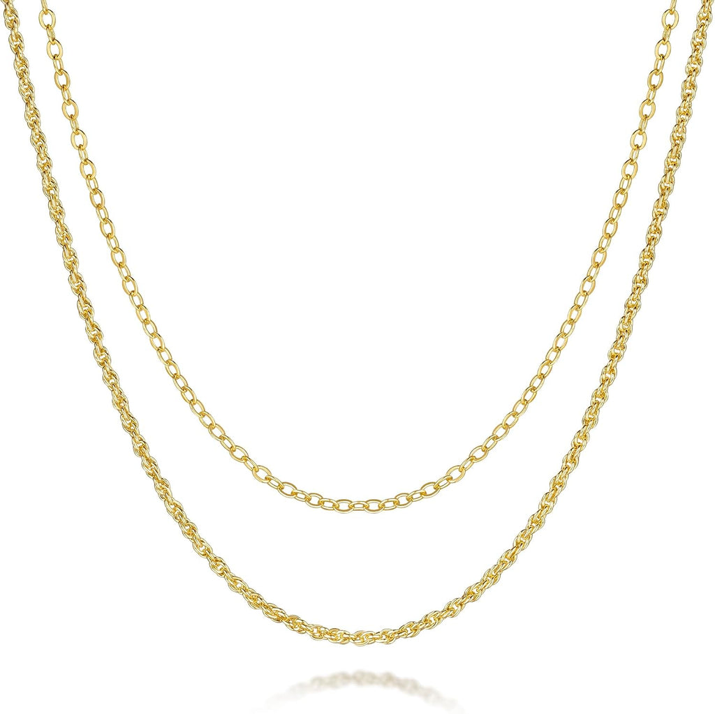 14K Gold Necklaces for Women Trendy 14K Gold Chain for Women Layered Necklaces for Womens Refined Shine and Elegant Presence Chains Necklace Womens 18in+4cm