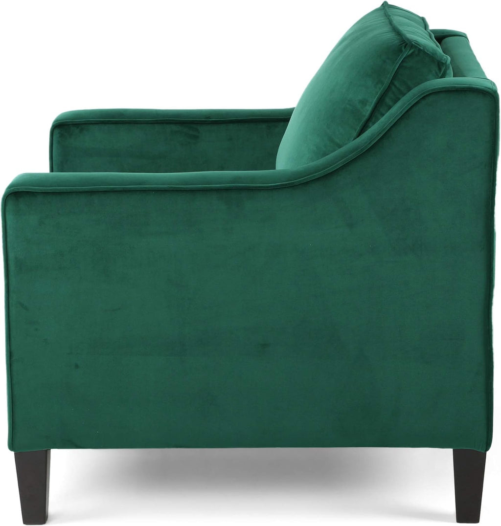 Christopher Knight Home Rachel Contemporary Velvet Club Chair, Green, Dark Brown