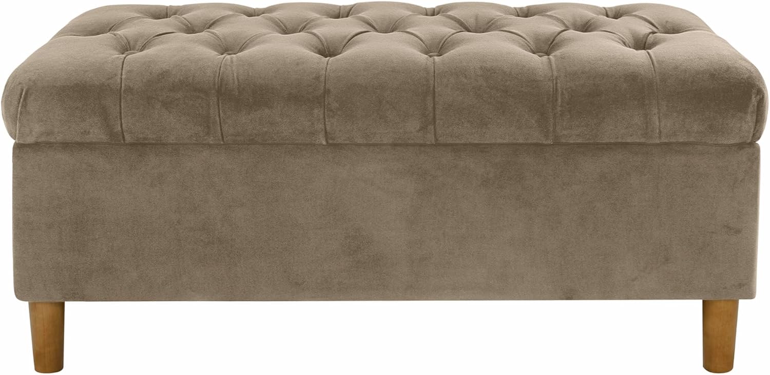 HomePop 40' Ainsley Button Tufted Storage Bench - Fawn Velvet