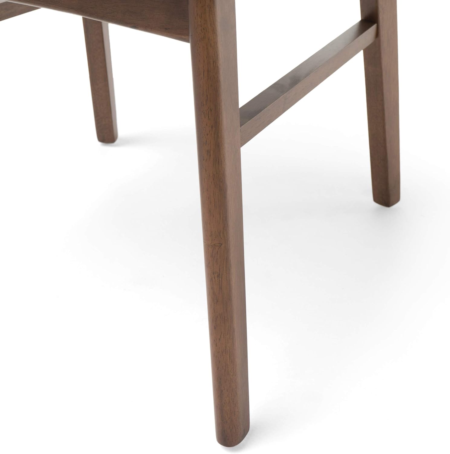 Christopher Knight Home Helen Mid-Century Modern Dining Chairs (Set of 4), Polyester,Rubberwood, Light Beige, Walnut