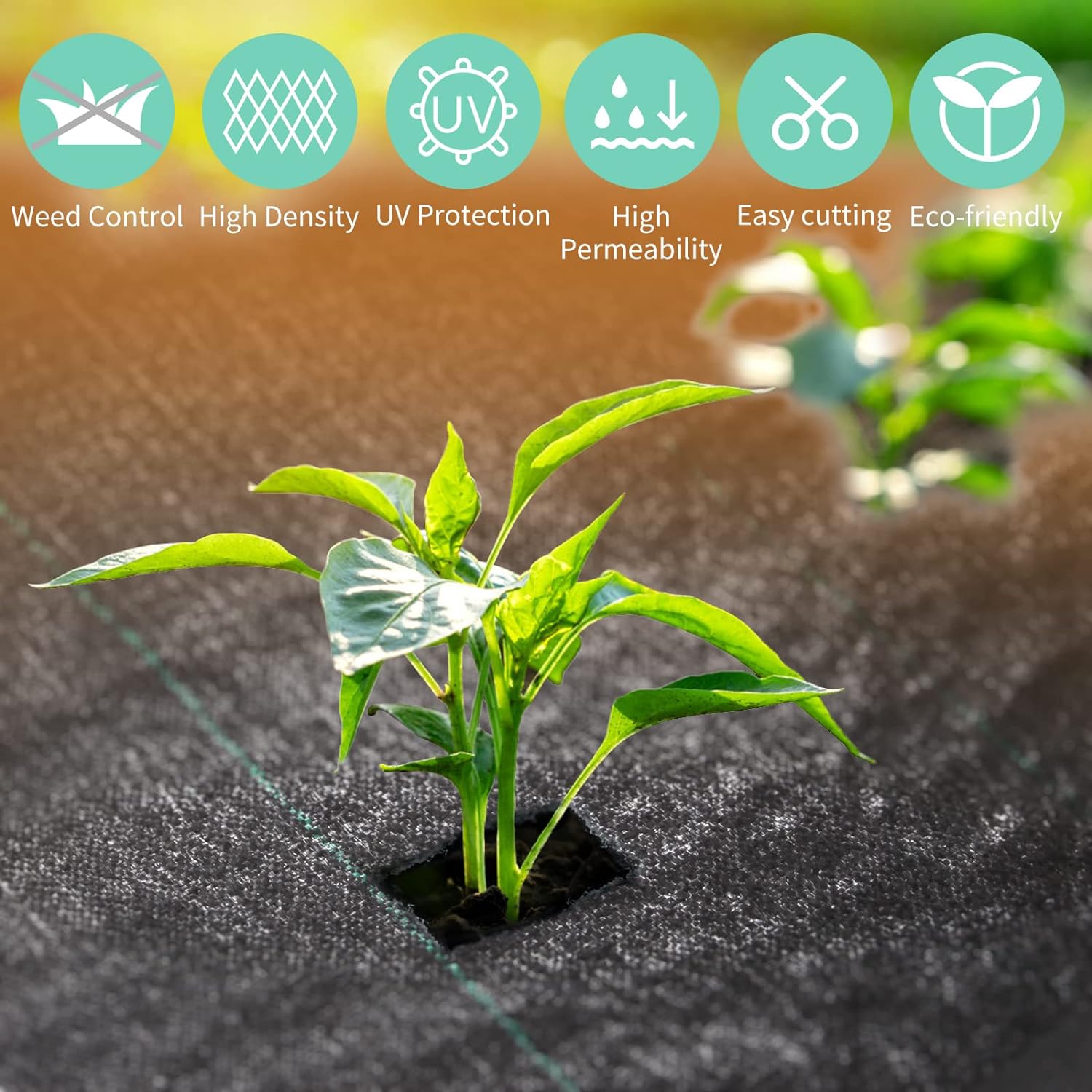 EXTRAEASY 6ftx330ft Weed Barrier Landscape Fabric Heavy Duty,Garden Weed Blocker Fabric,Landscaping Fabric Ground Cover,Geotextile Fabric for Underlayment,Commercial Driveway Fabric