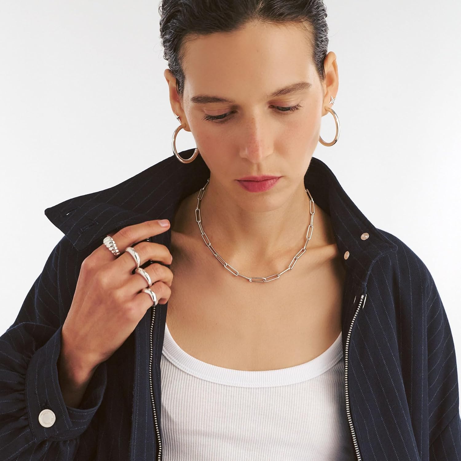 OAK & LUNA - Choose Your Style Women's Chain - Sterling Silver, 18K Gold Plated, Gold Vermeil, 14K Solid Gold - Bobble, Paperclip, Herringbone, Gourmette, Rope, Texture, Pearl, Cable, Mirror, Box, Twist - Custom Length