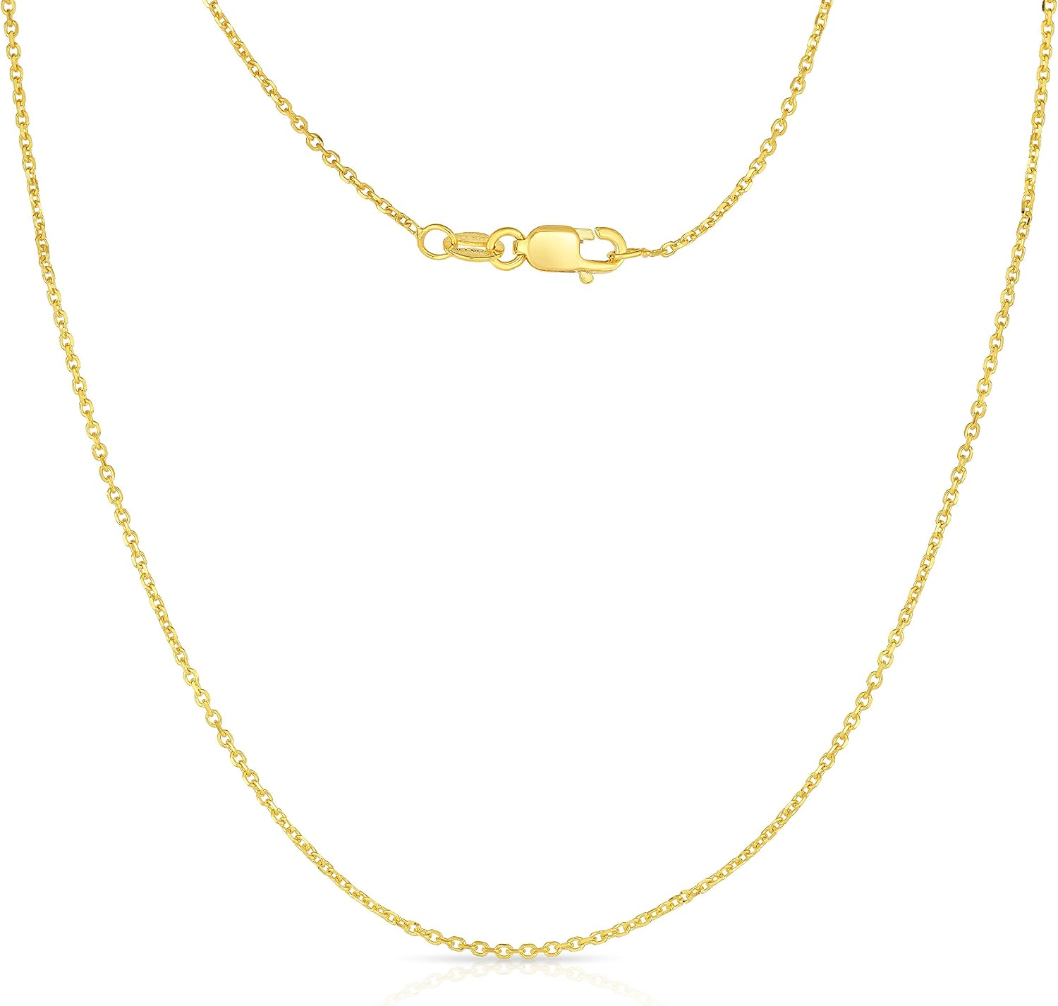 Floreo 10k Fine Gold 1.1mm Cable Chain Necklace for Pendant