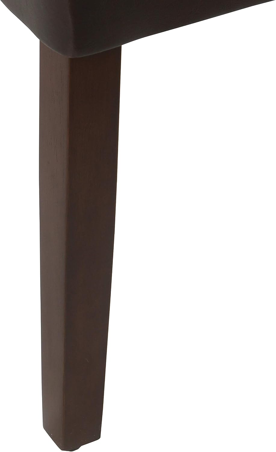 HomePop Parsons Upholstered Accent Dining Chair, Set of 2, Dark Brown Faux Leather