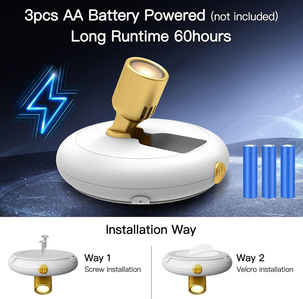 Indoor Plant Spotlight Battery Operated,Picture Light with Remote,Wall Painting Uplight,Wireless Dimmable Timer,Spot Light for Plants Trees Pictures Dis Painting Art e Gallery Portrait