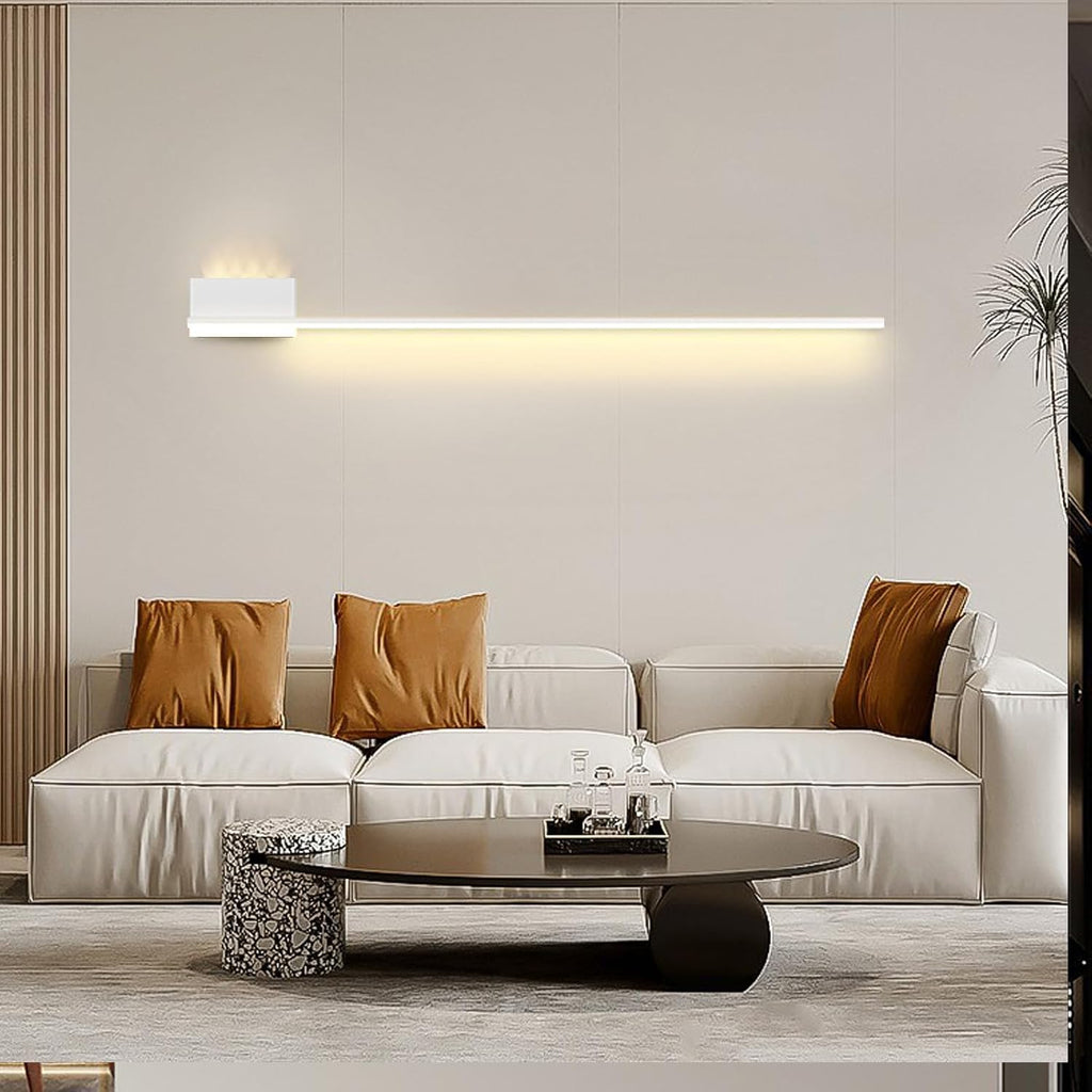 LED Wall Light Indoor with Remote Control Wall Lamp Dimming 2700K-6500K Wall Sconce with Spotlight Wall Long Strip Aluminium for Bedroom Stairs Living Room