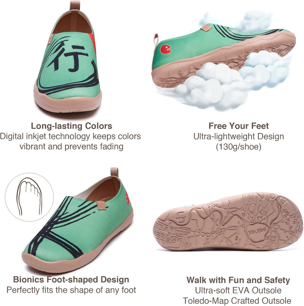UIN Women's Casual Loafers Travel Painted Walking Slip On Lightweight Comfortable Canvas Fashion Sneakers