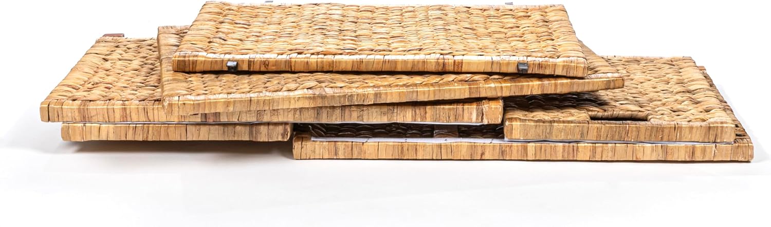 happimess HPM9005A Anada Wicker Weave 30' Storage Trunk, Wooden Frame/Water Hyacinth, Farmhouse, Transitional, Coastal, Rustic for Office, Dorm Room, Living-Room, Bedroom, Dining-Room, Natural