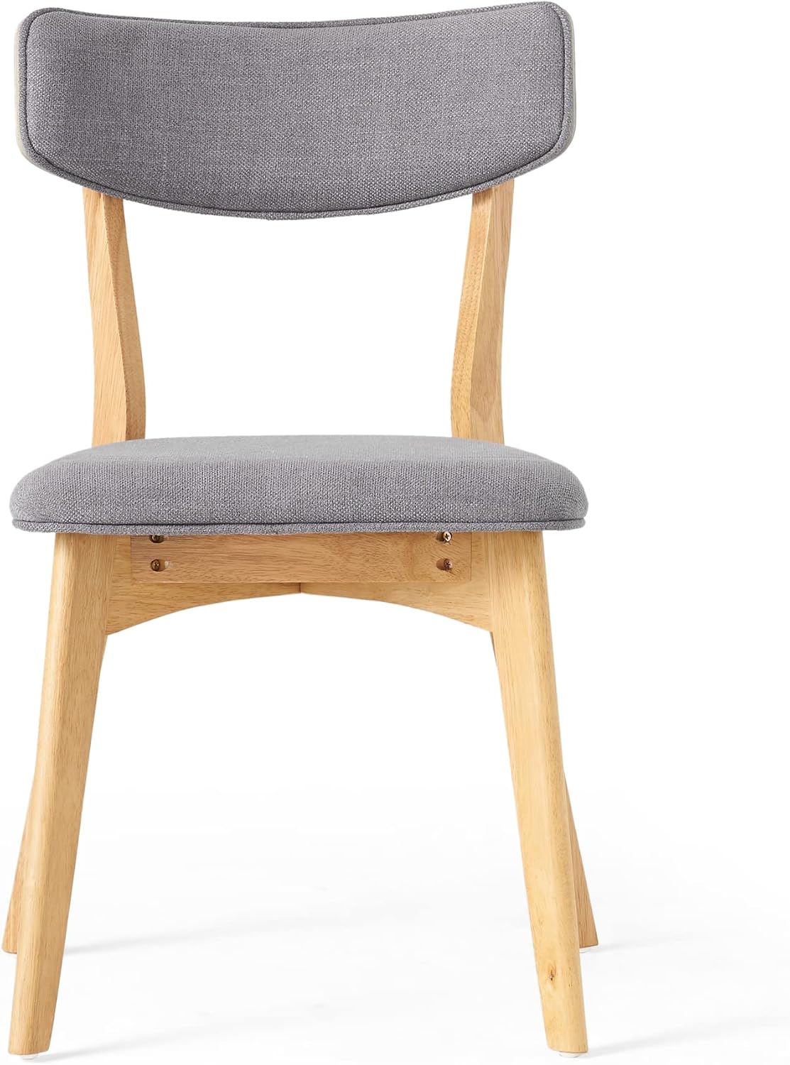 Christopher Knight Home Abrielle Mid-Century Modern Fabric Dining Chairs with Natural Oak Finished Rubberwood Frame, 2-Pcs Set, Dark Grey / Natural Oak