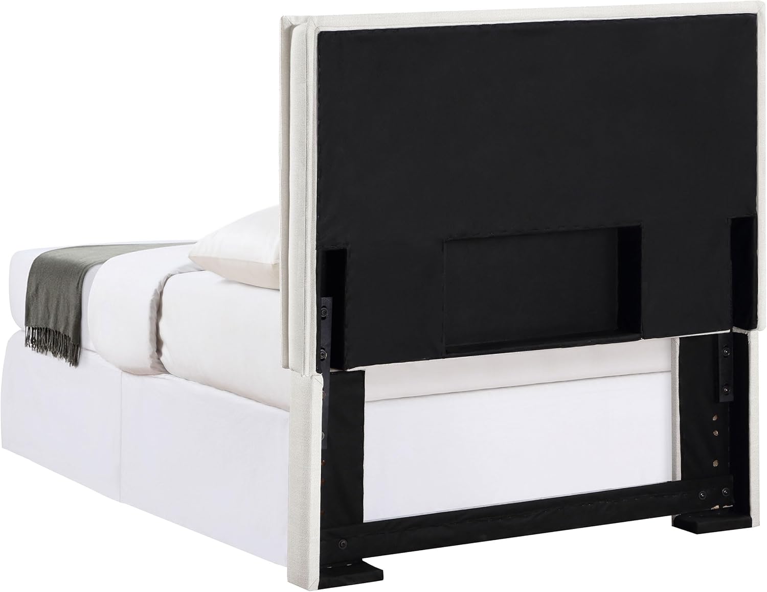 Coaster Home Furnishings - Izzy - Wood - Upholstered Panel Headboard with Flange Details, Foam Padding and Contemporary Style - Bedroom - Twin Size - Sand - 315985T