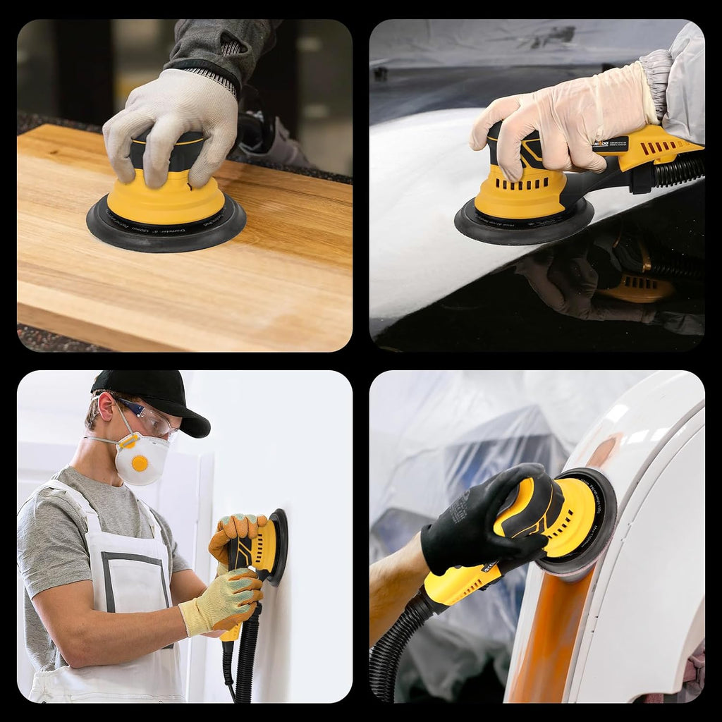 350W 3A Electric Random Orbital Sander with Pluggable Wire, Central Vacuum, Sanders for Woodworking, Primary Wood and Panel Processing