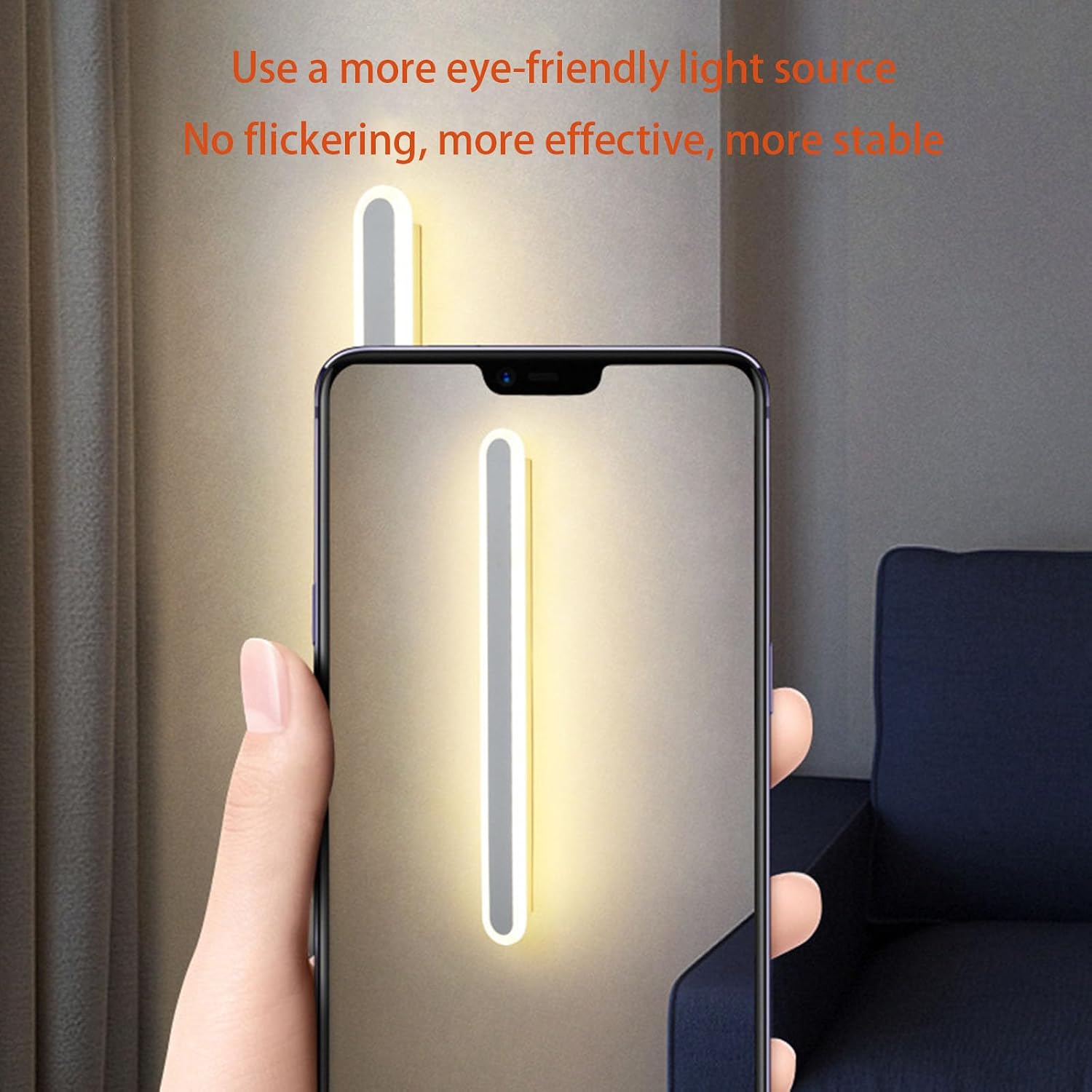Led Wall Lights Indoor Dimmable with Remote Controls Aluminum Long Oval Wall Sconces Modern Spotlights for Bedroom Bedside Corridor Reading/D/200Cm