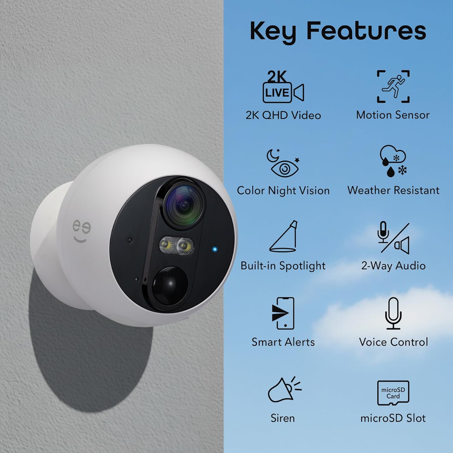 Geeni Perch 3MP Smart Magnetic Battery Camera 2-Pack – 2K HD Outdoor Wireless Security Cameras with Color Night Vision, LED Spotlight, 2-Way Audio, & IP66 Weatherproof