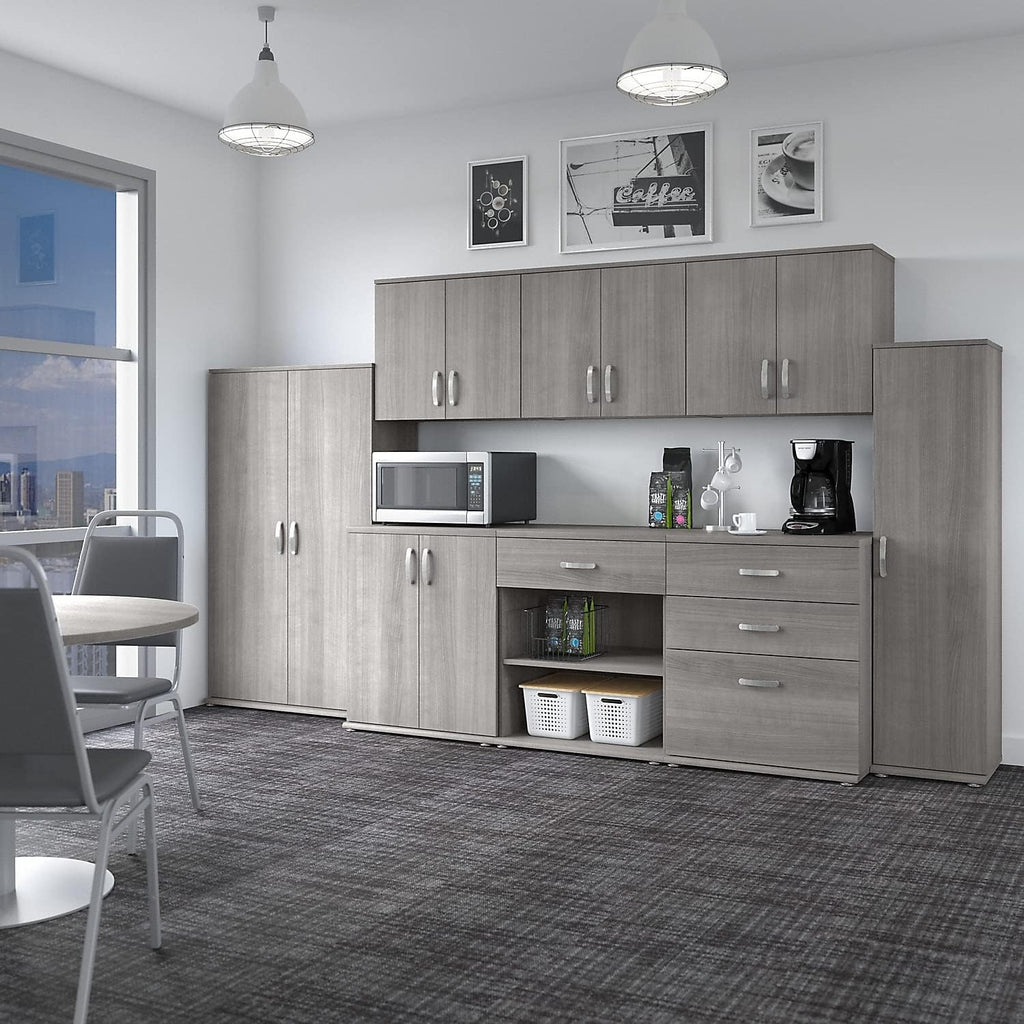 Bush Business Furniture Universal Floor Storage Cabinet with Drawers in Platinum Gray