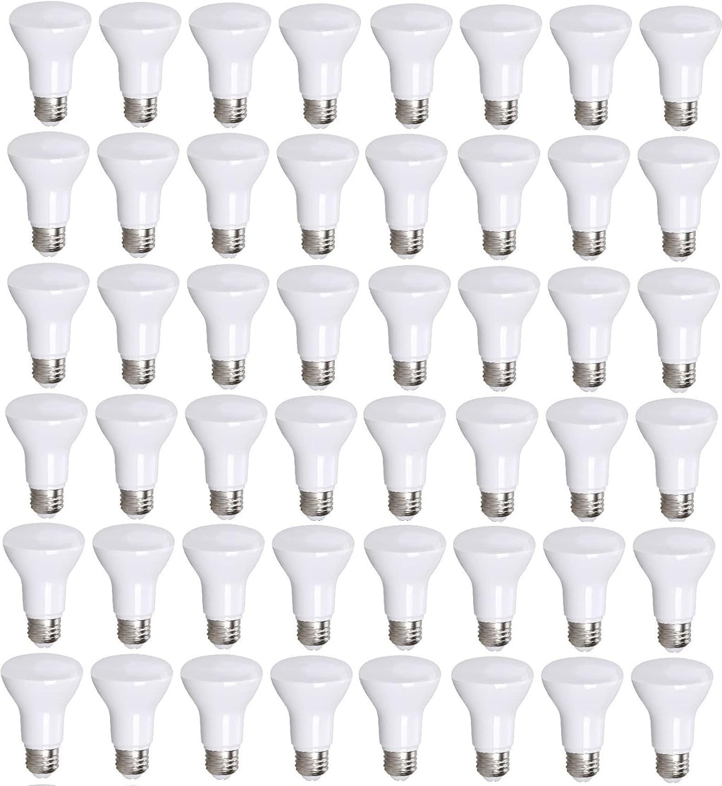 48 Pack 90 CRI BR20 LED Bulbs - 6W=50W 2700K Warm White, Dimmable, 540 Lumen Flood Lights, Indoor/Outdoor, UL-Listed, Energy-Efficient Soft White