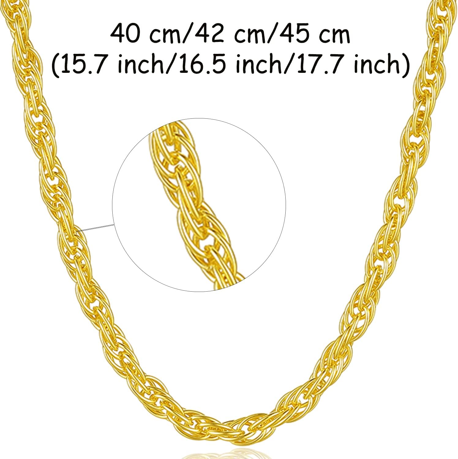 ZHOU LIU FU 24K Solid Gold Necklace for Women, Real Pure Gold Jewelry Dainty Oval Clip Link Cable Chain Necklace for Men Girlfriend