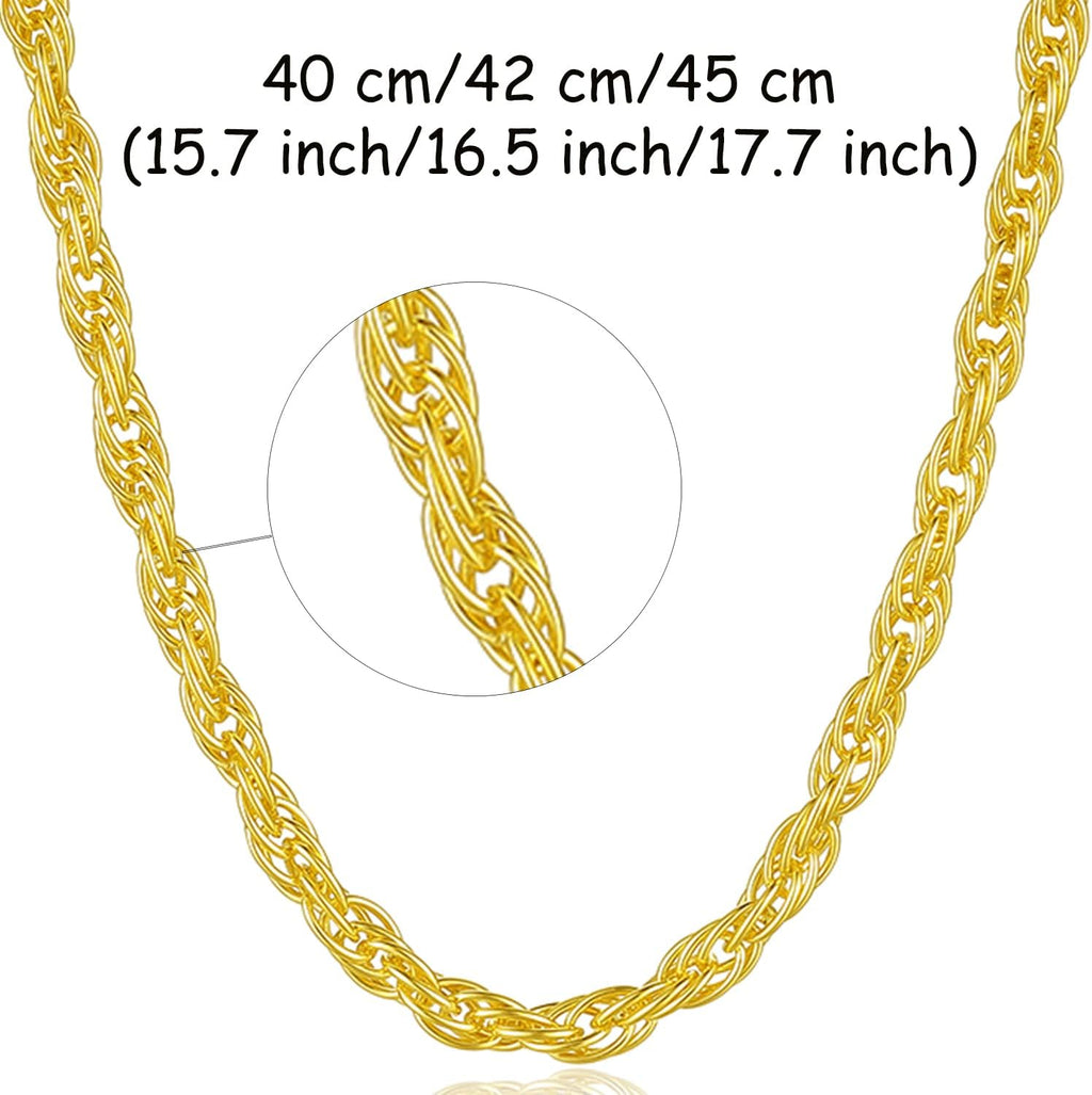 ZHOU LIU FU 24K Solid Gold Necklace for Women, Real Pure Gold Jewelry Dainty Oval Clip Link Cable Chain Necklace for Men Girlfriend