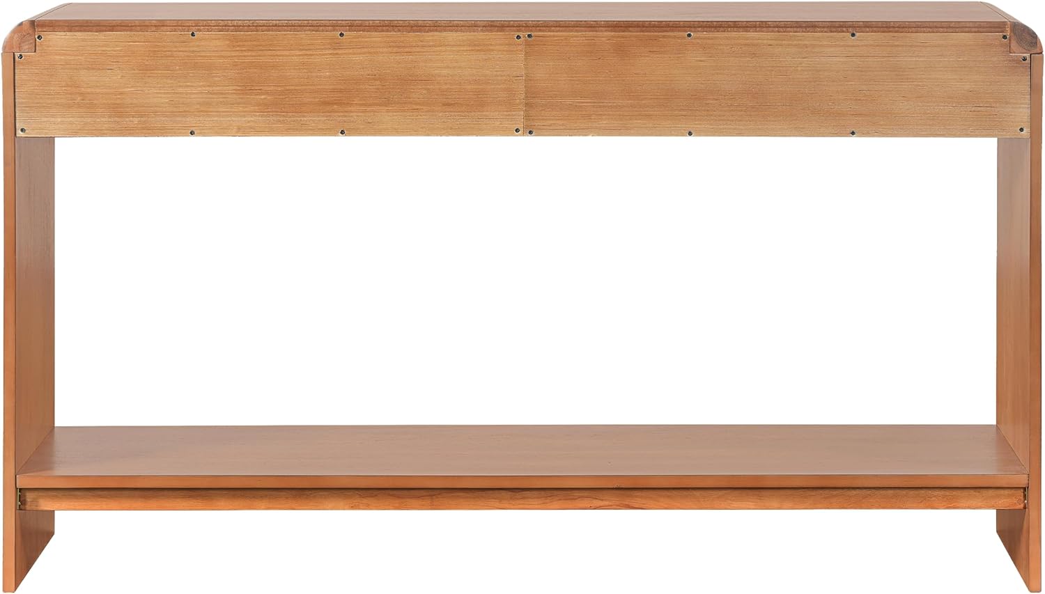 Christopher Knight Home Tida Vintage Narrow Console Table with Drawers, Solid Wood Entryway Table with Open Storage Shelf, Behind the Couch Long Sofa Table for Living Room, Brown