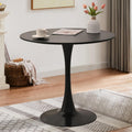 31.5' Round Dining Table for 2 MDF Table Top and Heavy Metal Dining Table Leg for Kitchen Dining Room Apartment Small Space(Black)