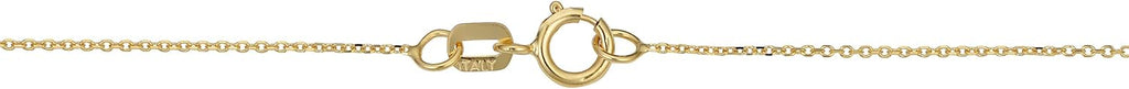 Kooljewelry 10k Yellow Gold Crescent Moon Pendant on Cable Chain Necklace (18 inch)