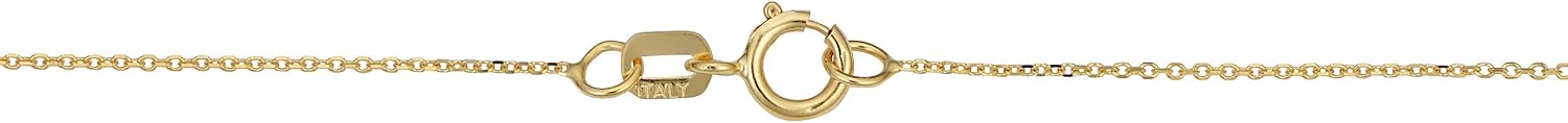 Kooljewelry 10k Yellow Gold Crescent Moon Pendant on Cable Chain Necklace (18 inch)