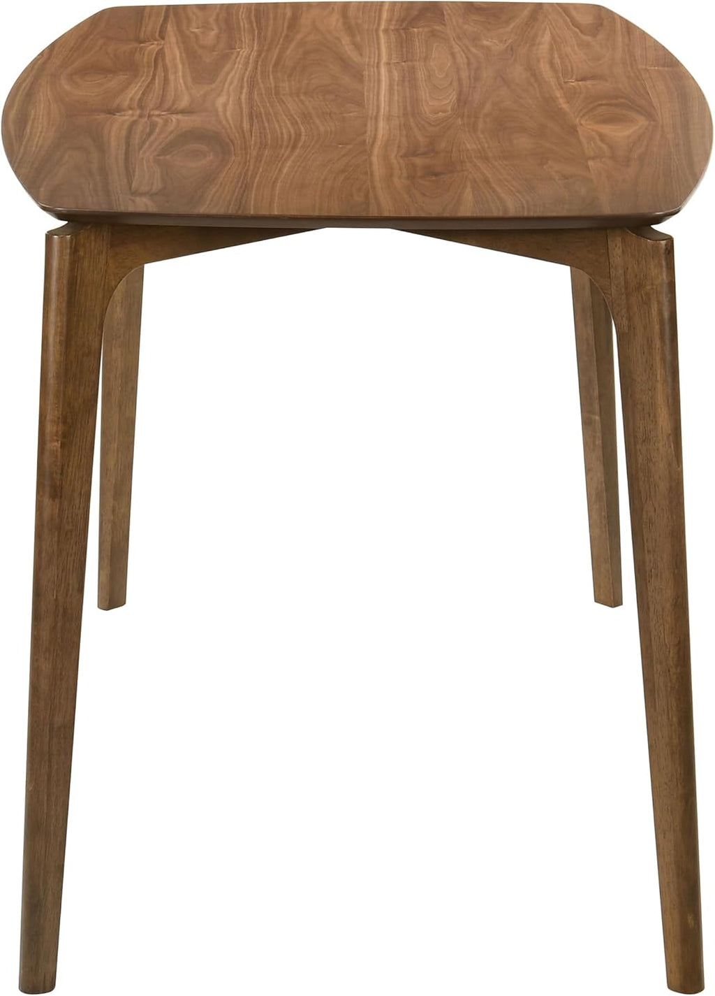 Furniture of America Alara Mid-Century Modern Solid Wood 59-inch Rectangular Dining Table with Clean Line and Organic Curve for Home Kitchen, Dinettes, Walnut