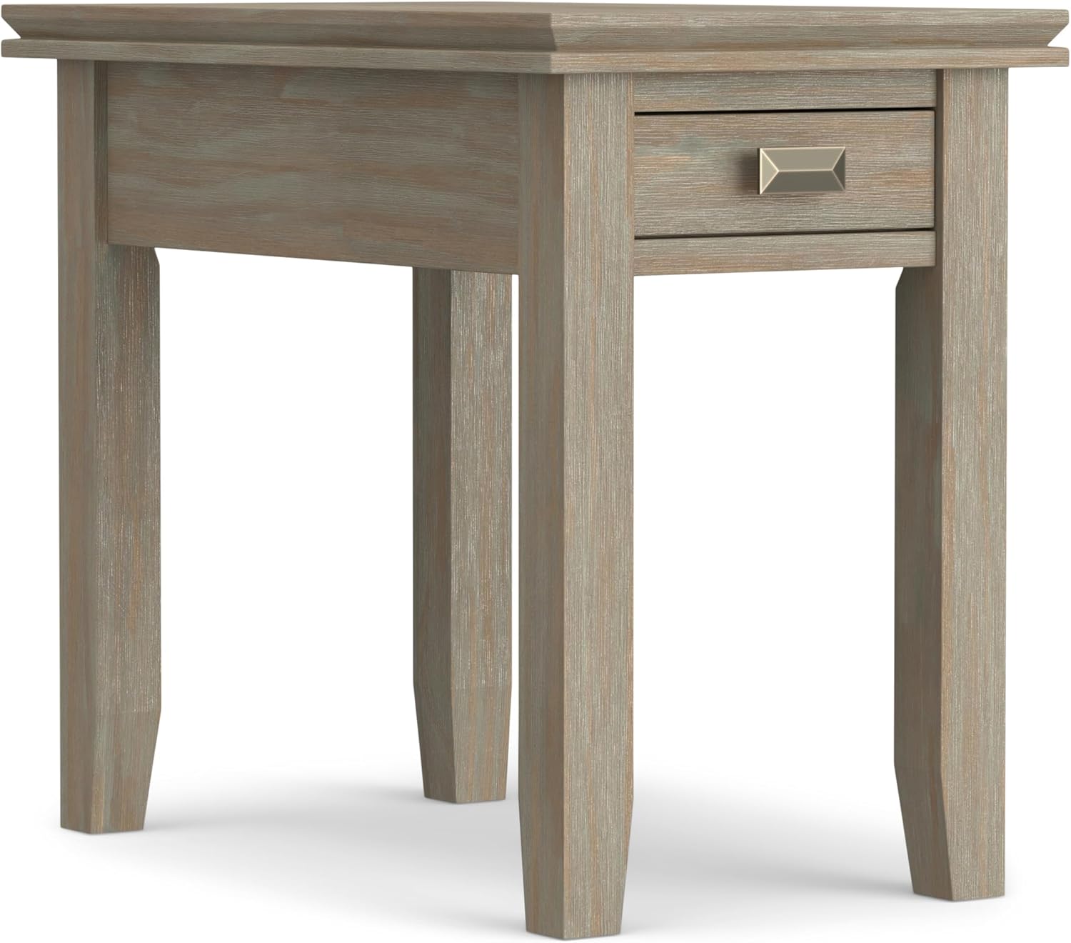 SIMPLIHOME Artisan SOLID WOOD 14 inch Wide Rectangle Transitional Narrow Side Table in Distressed Grey for the Living Room and Bedroom