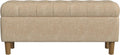 HomePop 40' Ainsley Button Tufted Storage Bench - Light Tan Textured Solid