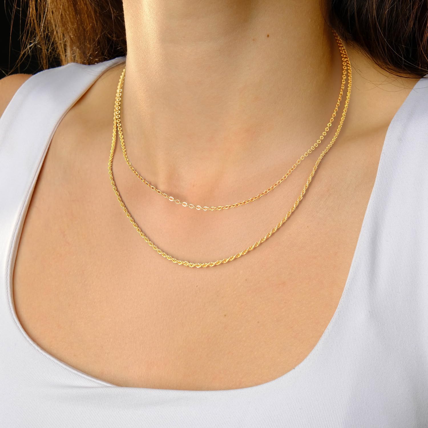 14K Gold Necklaces for Women Trendy 14K Gold Chain for Women Layered Necklaces for Womens Refined Shine and Elegant Presence Chains Necklace Womens 18in+4cm