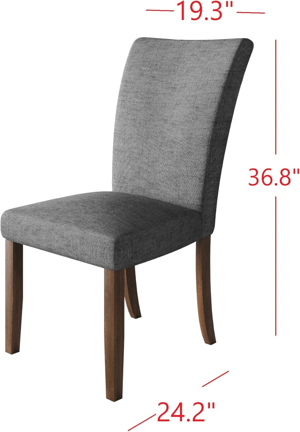 HOME DESIGN Lubec 5-Piece Modern Dining Set – Round Wooden Table & 4 Upholstered Linen Chairs, Curved Backrests, Compact Dining Room Furniture for Kitchen, Apartment, Brown/Gray