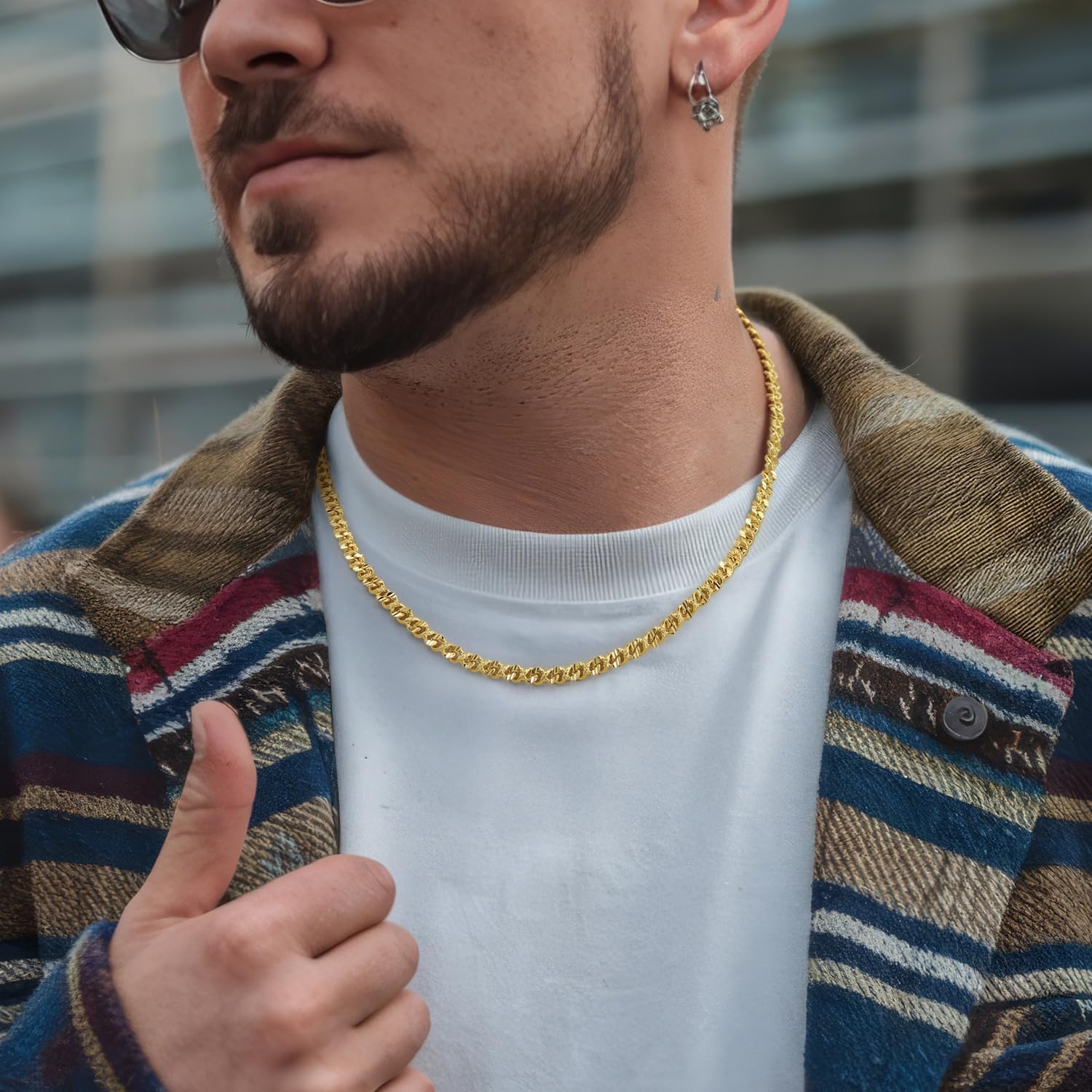 14K Gold Necklaces for Women Gold Necklace for Women Diamond-Cut Cuban Link Chain for Womens Cuban Link Chain for Men Traditional Artistry with Modern Flair Chunky Necklace Chains for Womens