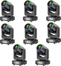 8-Pack 230W 7R Moving Head Lights,48-Facet Prism 14Gobos 14 Colors,Wash/Beam/Frost/Rainbow, 18CH DMX512 Sound Activated