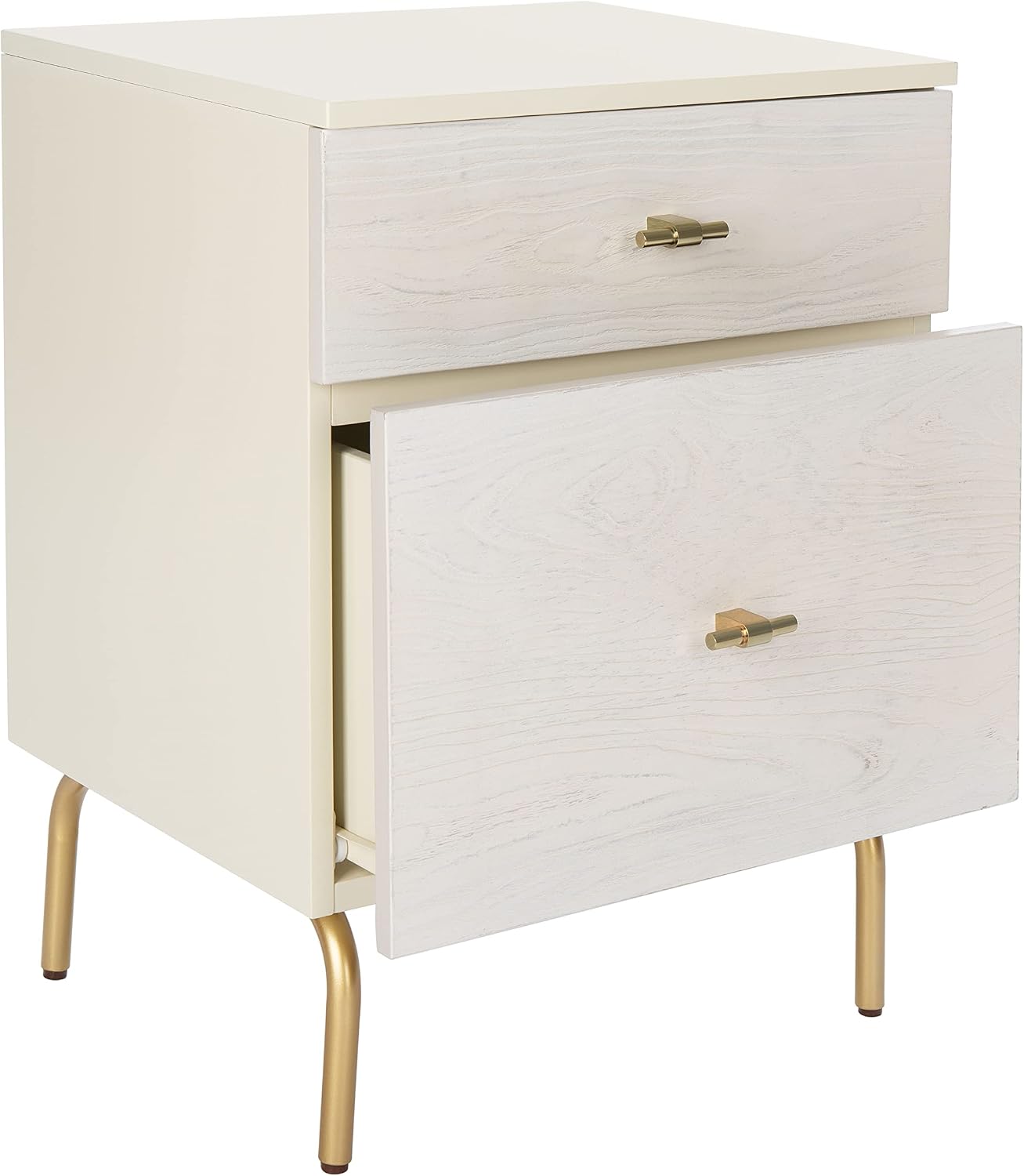 Safavieh Home Collection Genevieve Cream/White Washed 2-Drawer Nightstand