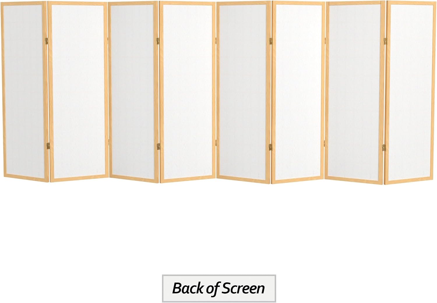 4 ft. Short Window Pane Shoji Screen - Natural - 8 Panels