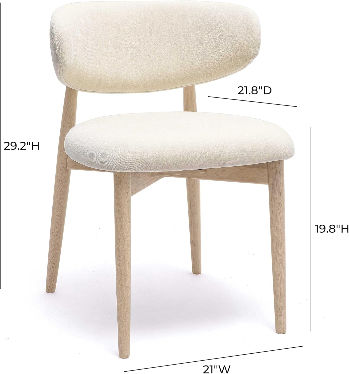 Tov Furniture Zinea Cream Performance Textured Velvet Dining Chair