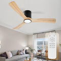 52inch Ceiling Fan with Lights,Flush Mount Wood Ceiling Fans with Remote Control,Dimmable Light,Noiseless DC Motor,Ceiling Fan for Bedroom,Living Room,Office,Indoor
