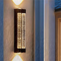 LED Wall Outdoor Crystal Wall Lamps IP65 Waterproof Mains Powered Modern Aluminum Villa Wall Sconces Spotlight Indoor/Outside for Entryway Doorway Balcony(Warm Light,40cm)
