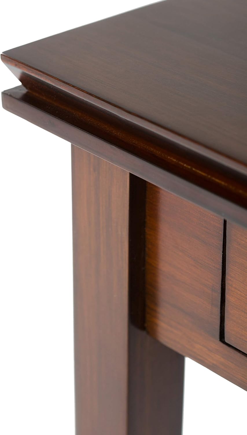 SIMPLIHOME Artisan End Table - 21 inch Wide Solid Wood Square Side Table with Drawer in Russet Brown, Transitional Nightstand or Lamp Stand for Living Room, Bedroom, or Entryway with Tapered Legs