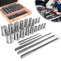 30pcs Keyway Broach Kit, Rectangular Spline Broaching Set with 5 Broaches 18 Bushings 7 Shims, HSS Inch Industrial Tools for Metalworking and Manufacturing