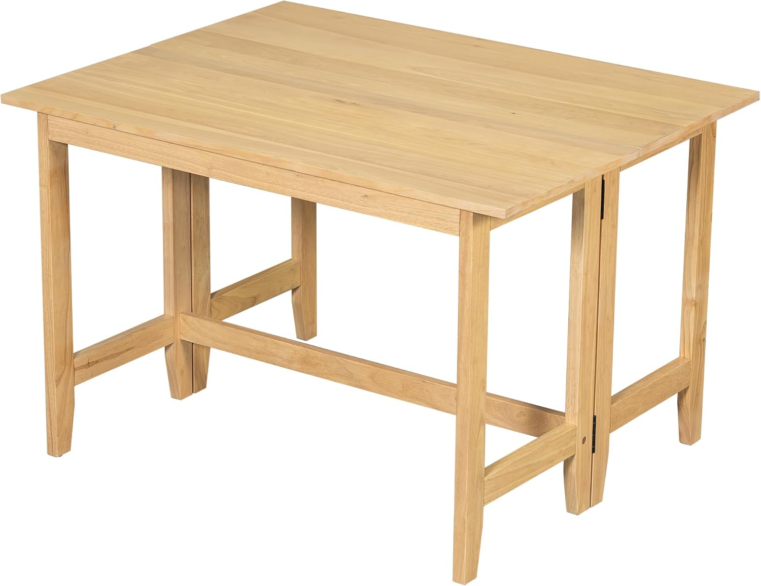 Merax Farmhouse Wood Extendable Dining Table with Drop Leaf for Small Places, Modern Freestanding Scalable Desk for Kitchen & Living Room, Natural