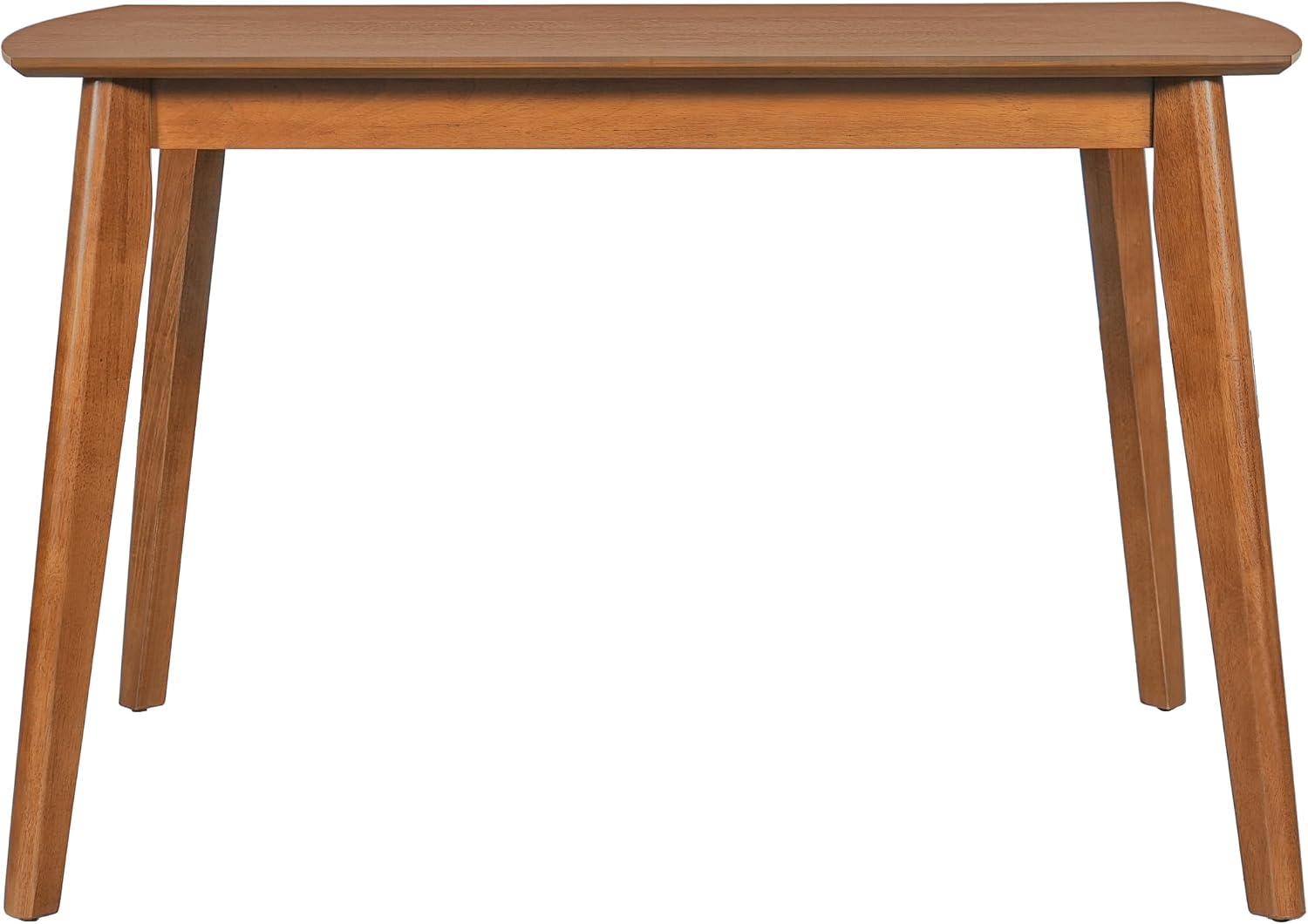 Merax 5 Piece Solid Wood Dining Table Set, Farmhouse Mid-Century Modern Table & 4 Upholstered Chairs for Home, Kitchen, Apartment, Space Saving, Brown+Biege