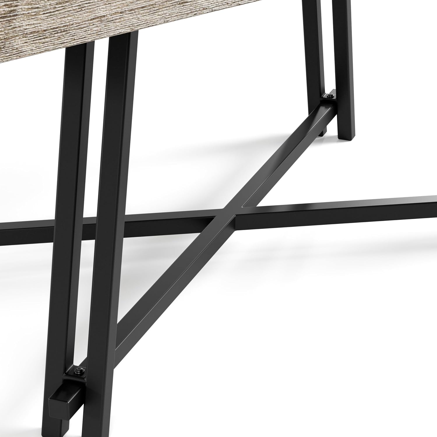 Furniture of America Lestara Modern Solid Wood 84-inch Rectangle Dining Table with Trestle Base, Seats up to 6, Easy Assembly, for Home, Kitchen, Living Room, Black