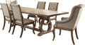 Coaster Home Furnishings - Brockway - 7-Piece Wood Dining Table Set - Double Pedestal Base, Table with Extension Leaf, Button-Tufted Chairs with Nailhead Trim - Dining Room - Barley Brown - 110291-S7