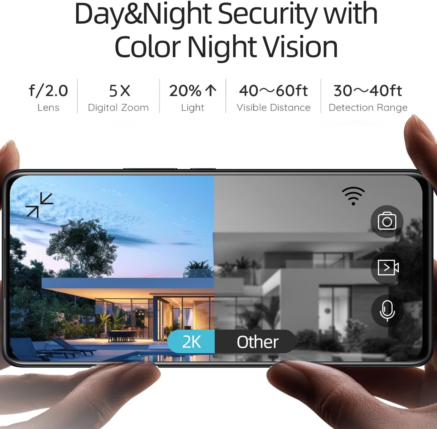 4PC 2.4G/5GHz WiFi Security Cameras Wireless Outdoor,2K Battery Home Security Camera with AI Detection,Siren, Surveillance Indoor Home Camera,Color Night Vision,2-Way Talk,IP65, Cloud/SD,Works Alexa