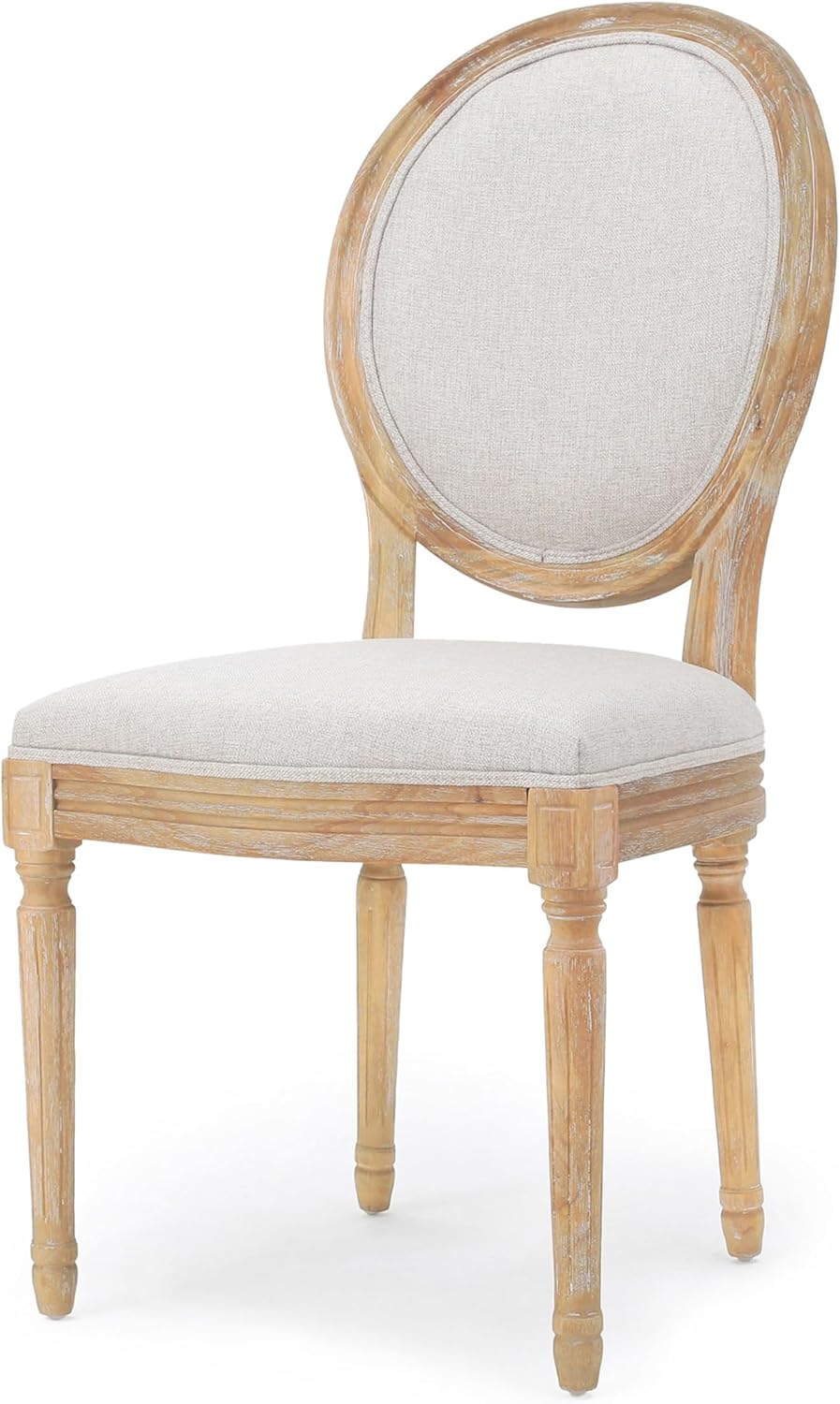 Christopher Knight Home Phinnaeus Polyester Beige Fabric Dining Chair (Set of 2), 2-Pcs Set