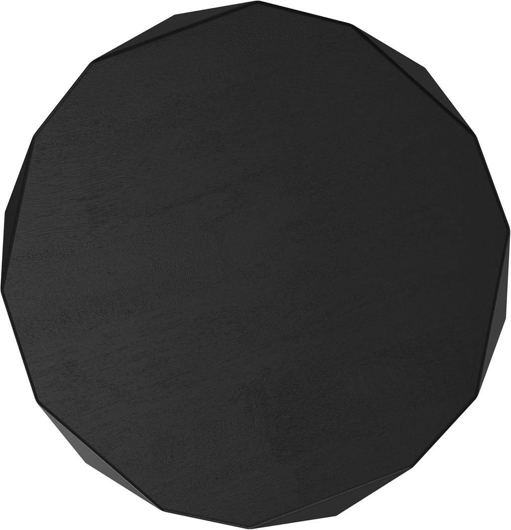 SIMPLIHOME Judson End Table - 15 inch Wide Solid Mango Wood Polygon Accent Table with Faceted Geometric Design in Black, Contemporary Nightstand or Lamp Stand for Living Room or Bedroom, Assembled