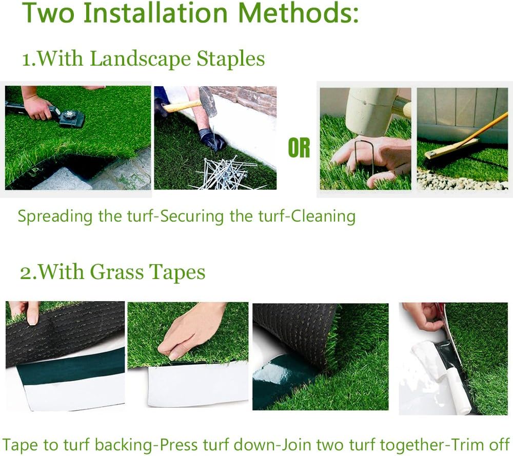 Petgrow · Realistic Artificial Grass Rug 8FT X 12FT(96 Square FT) - Indoor Outdoor Garden Lawn Landscape Synthetic Turf Mat - Thick Fake Grass Rug