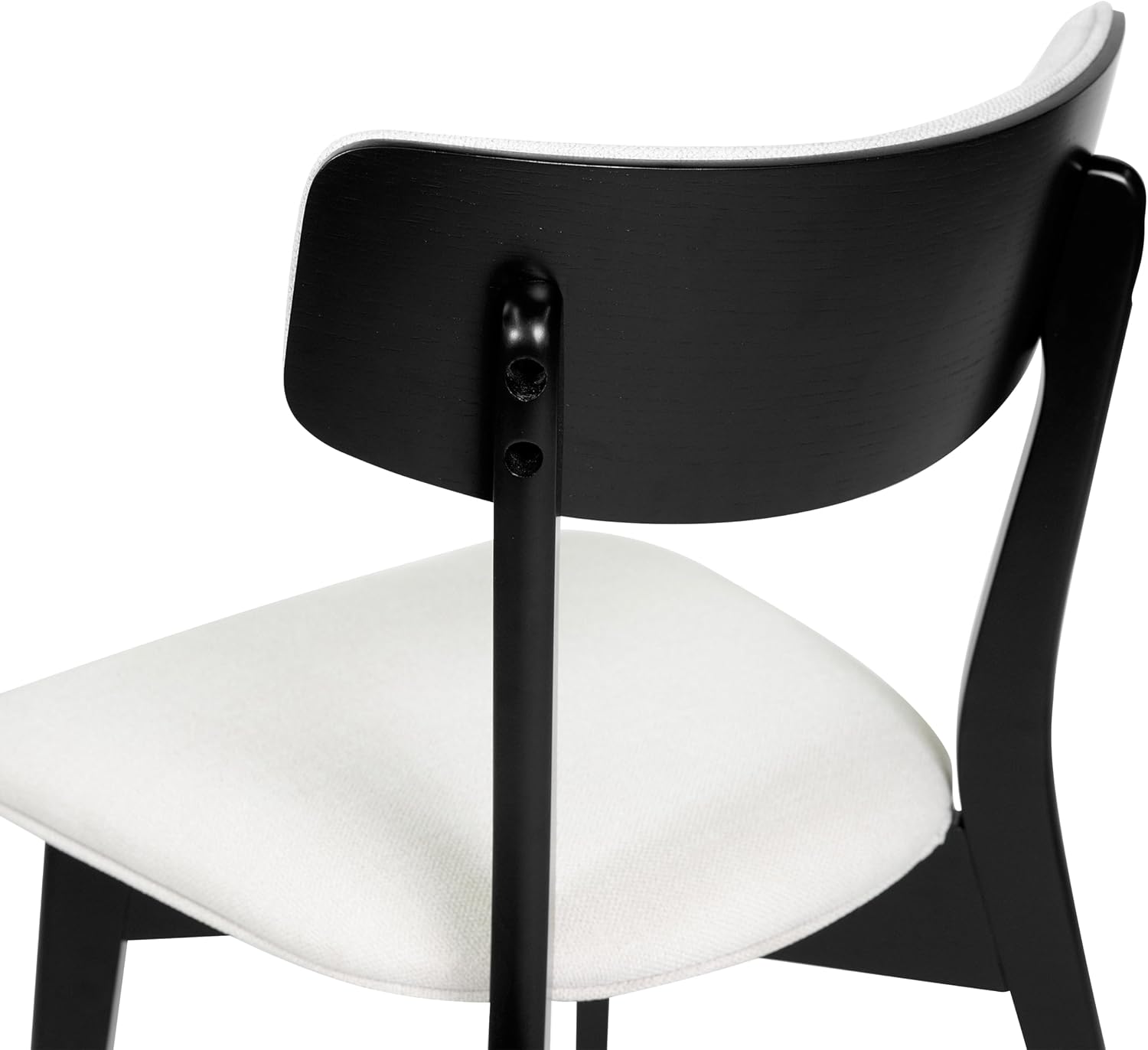 Chazz Upholstered Dining Chairs- Light Beige/Matte Black (Set of 2)