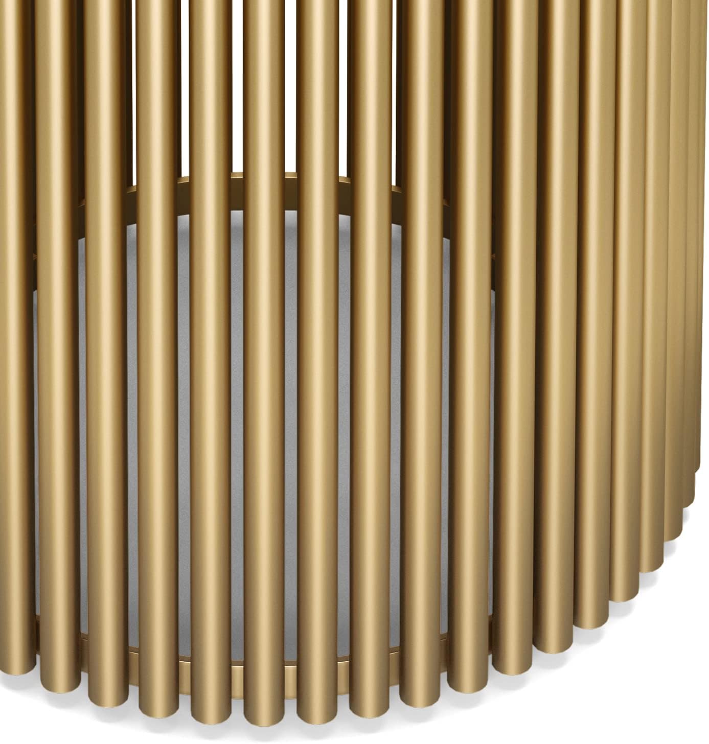 SIMPLIHOME Demy Metal and Wood Accent Table - 18 inch Wide Solid Metal Round End Table in Cognac and Gold, Contemporary Side Table or Coffee Table for Living Room with Compact Design, Assembled