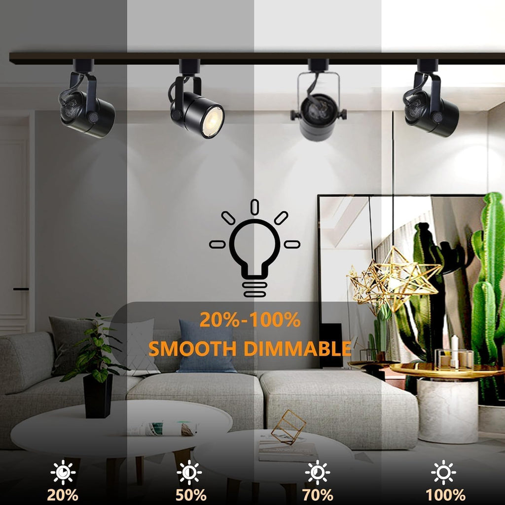 Black Dimmable LED Track Lighting Kit, 3CCT 10W Track Lights Heads 3000K/4000K/6000K Adjustable with 29.52FT H-Type Track Light Rails 24PCS Ceiling Spotlight Fixture Replaceable GU10 Bulbs